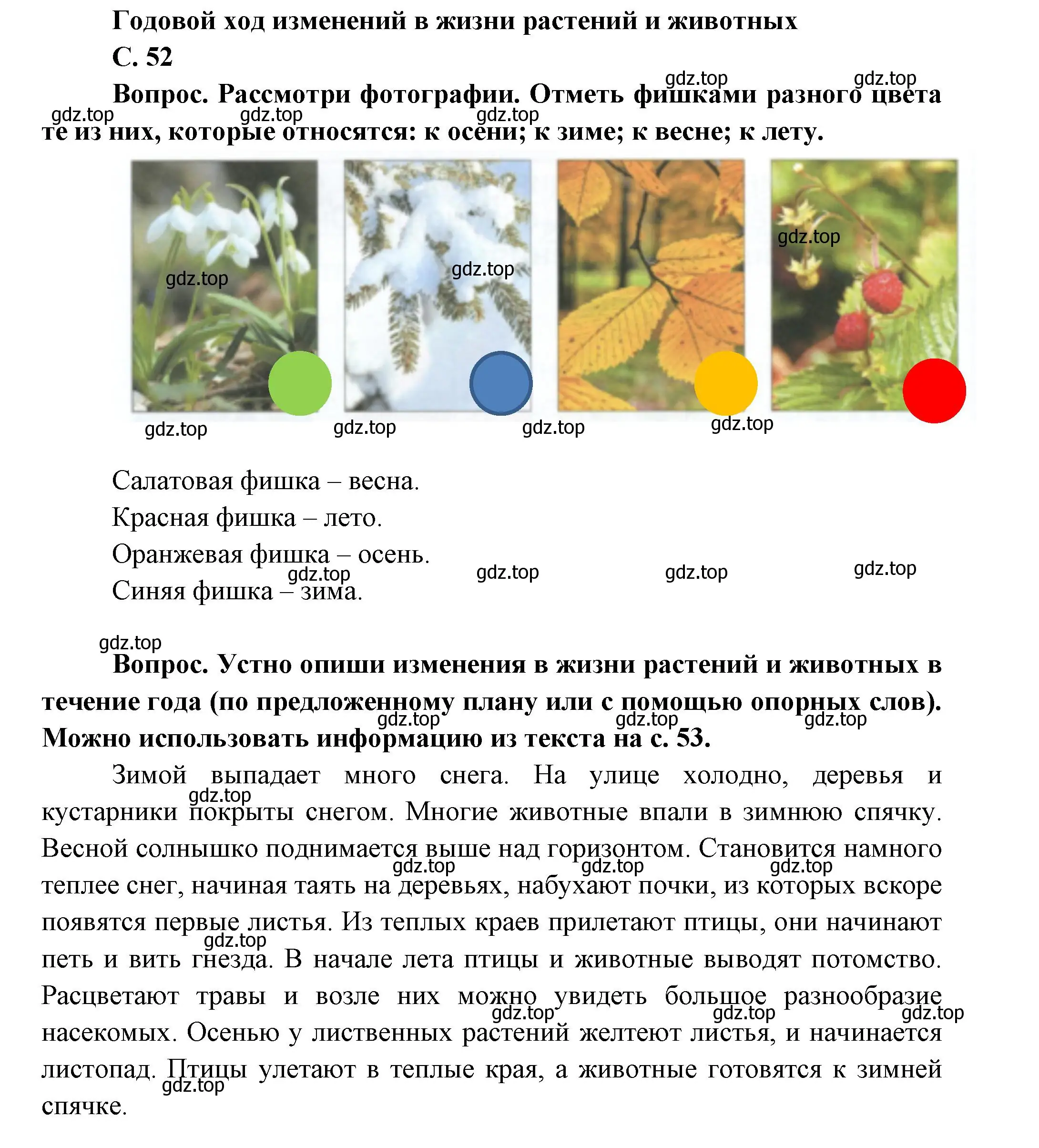 Решение номер 52 (страница 52) гдз по окружающему миру 1 класс Плешаков, учебник 1 часть