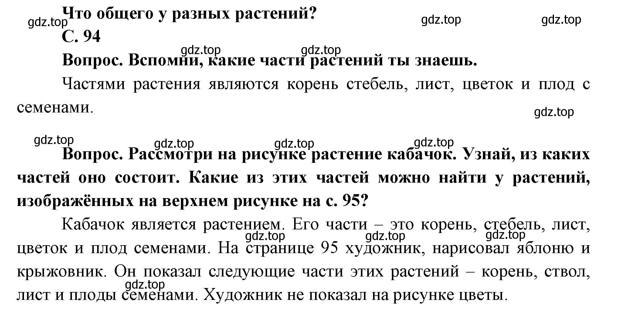 Решение номер 94 (страница 94) гдз по окружающему миру 1 класс Плешаков, учебник 1 часть