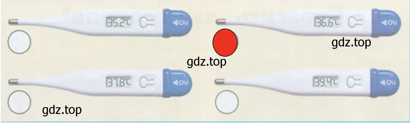 На дисплее какого электронного термометра показана нормальная температура? - окружающий мир 2 класс Плешаков