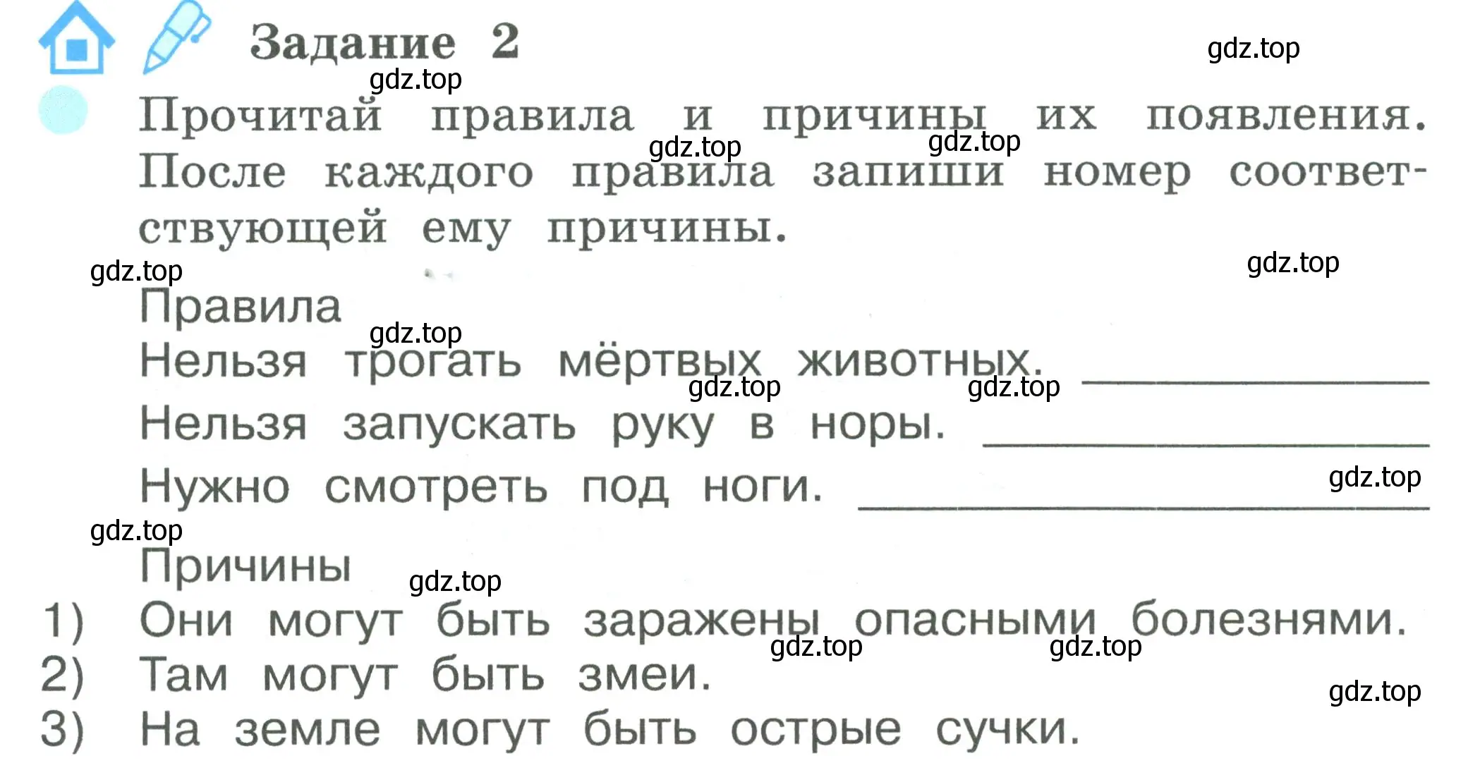 Условие номер 2 (страница 58) гдз по окружающему миру 2 класс Вахрушев, Ловягин, рабочая тетрадь 2 часть