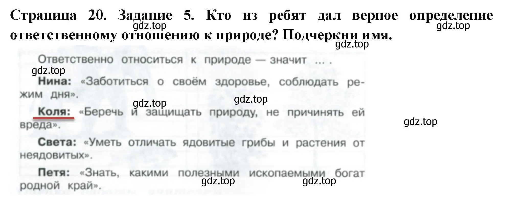 Решение номер 5 (страница 20) гдз по окружающему миру 3 класс Плешаков, Плешаков, проверочные работы