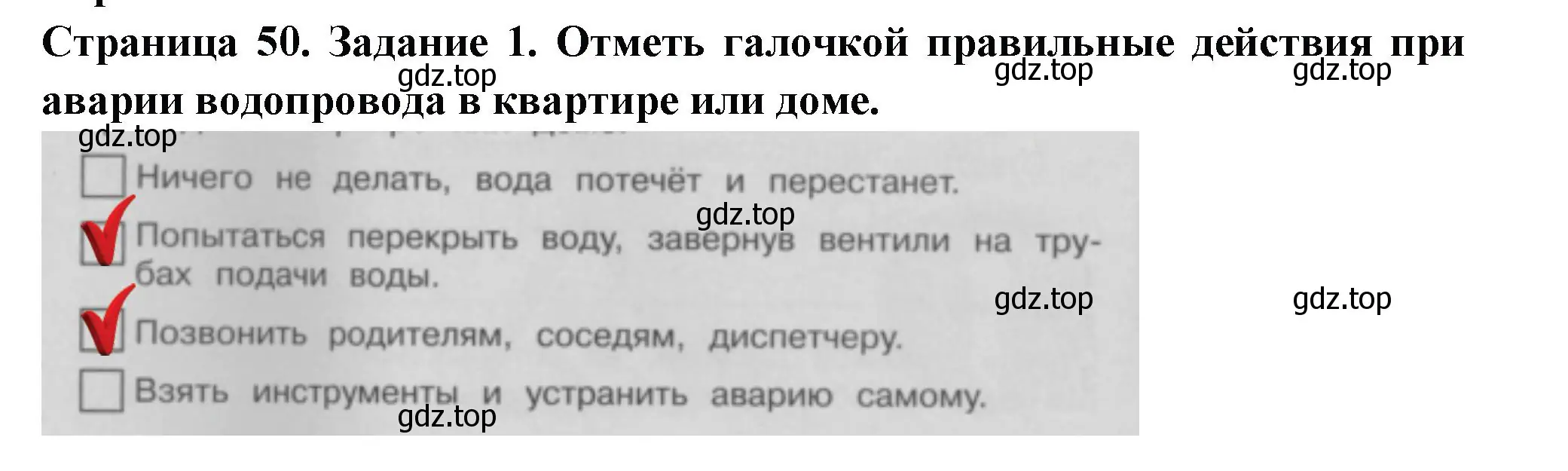 Решение номер 1 (страница 50) гдз по окружающему миру 3 класс Плешаков, Плешаков, проверочные работы