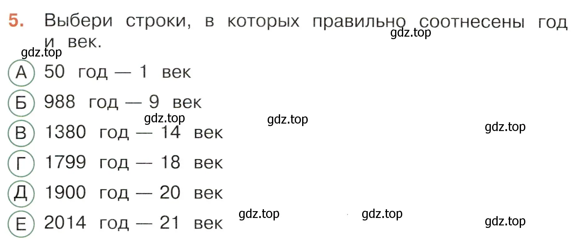 Условие номер 5 (страница 38) гдз по окружающему миру 4 класс Плешаков, Новицкая, тесты