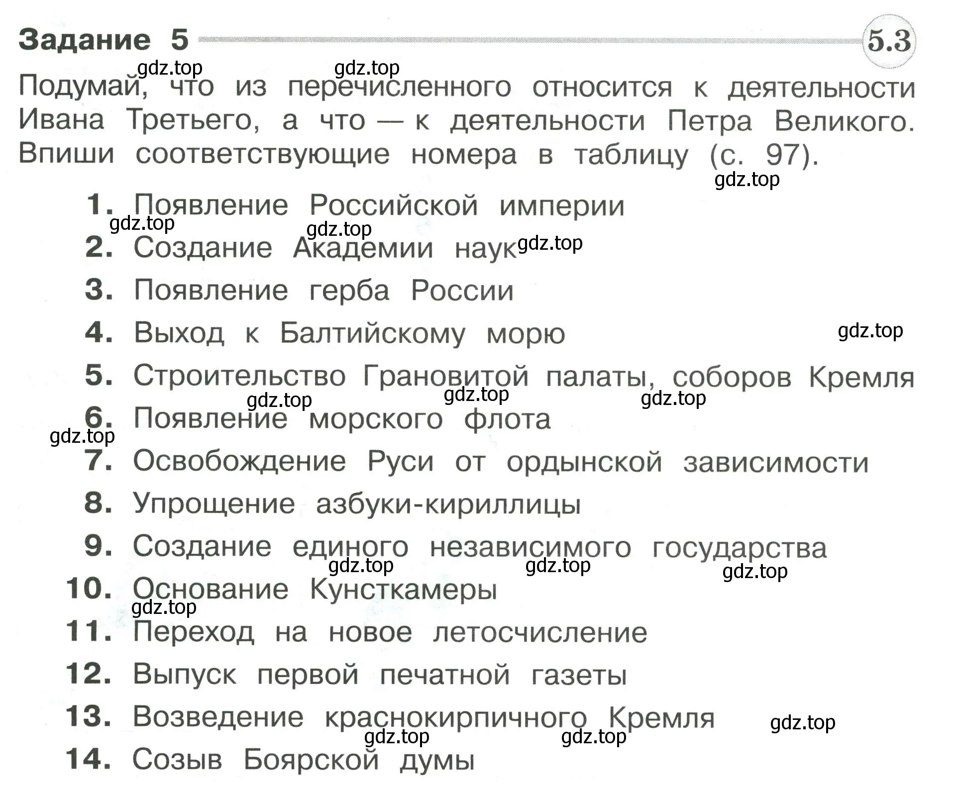 Условие номер 5 (страница 96) гдз по окружающему миру 4 класс Плешаков, Крючкова, проверочные работы