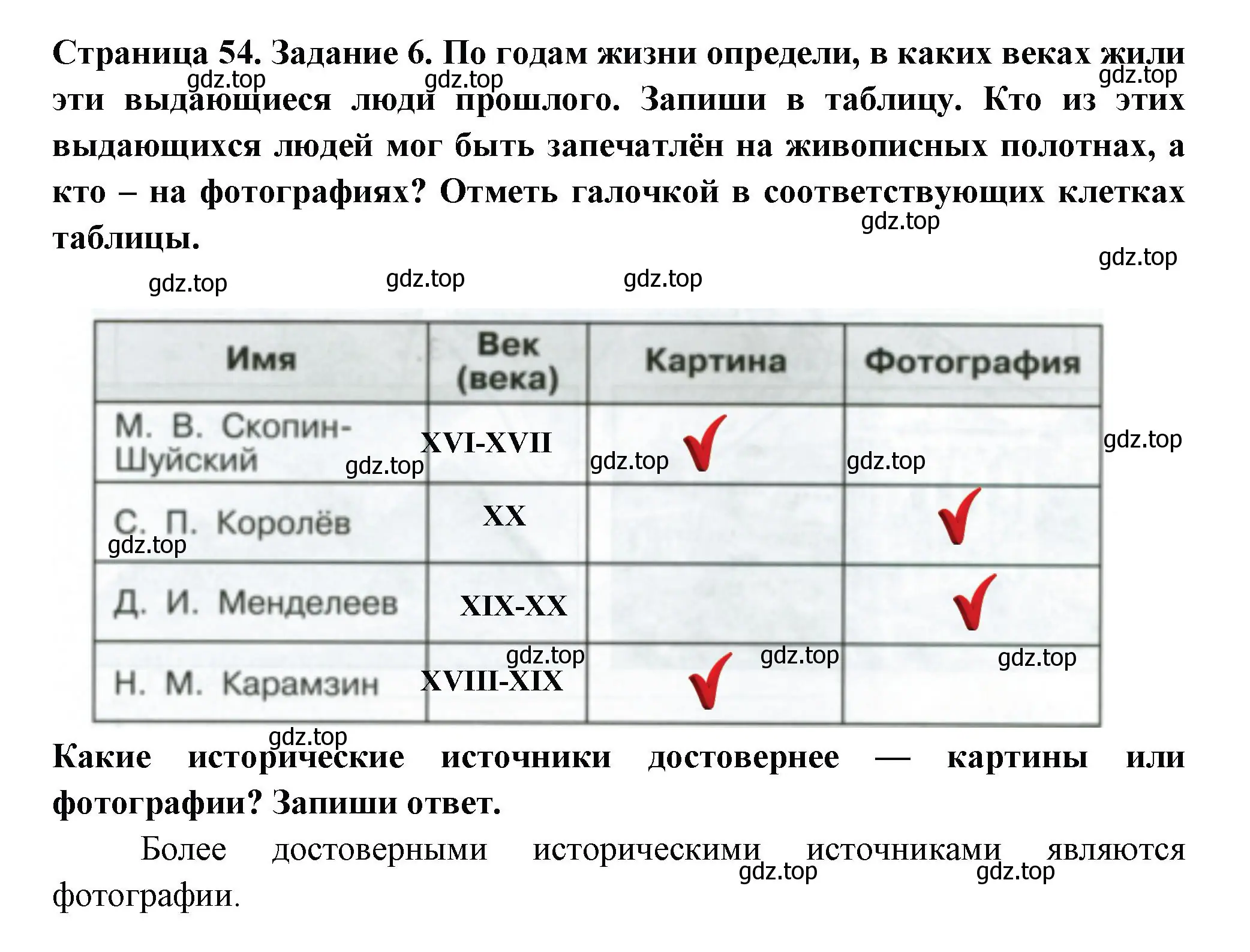Решение номер 6 (страница 54) гдз по окружающему миру 4 класс Плешаков, Крючкова, проверочные работы