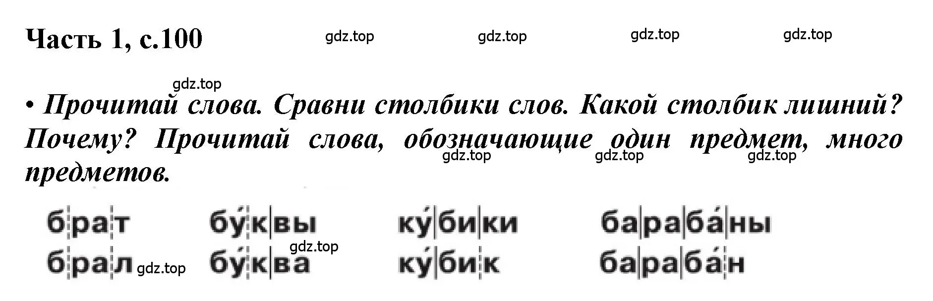 Решение  100 (страница 100) гдз по русскому языку 1 класс Горецкий, Кирюшкин, учебник 1 часть