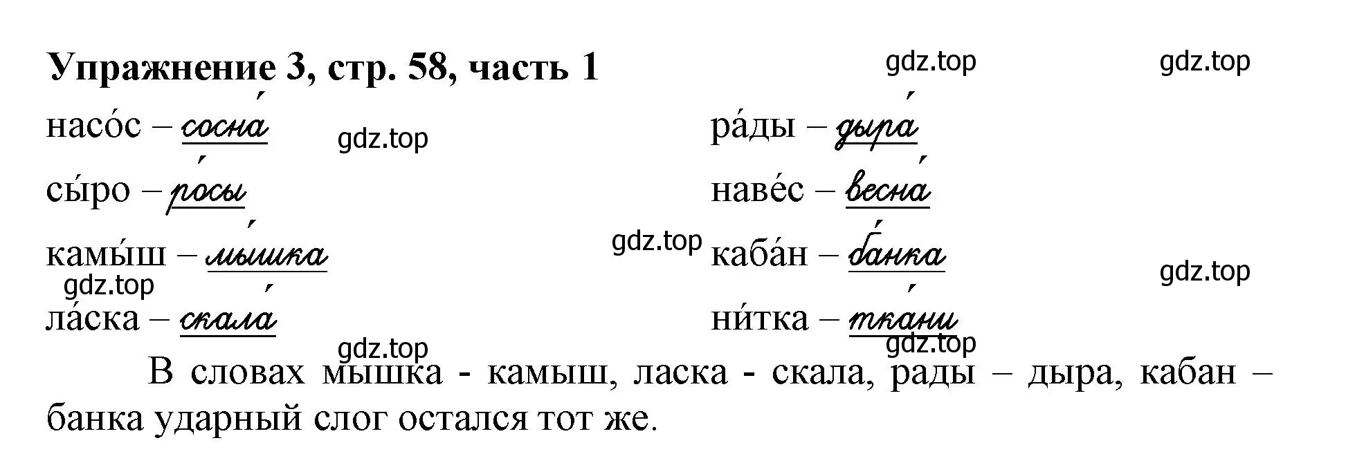 Решение номер 3 (страница 58) гдз по русскому языку 1 класс Иванов, Евдокимова, рабочая тетрадь 1 часть