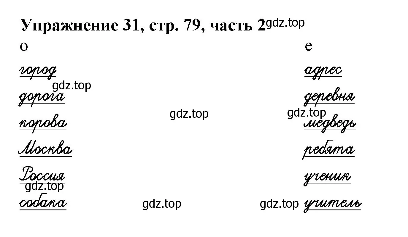 Решение номер 31 (страница 79) гдз по русскому языку 1 класс Иванов, Евдокимова, рабочая тетрадь 2 часть