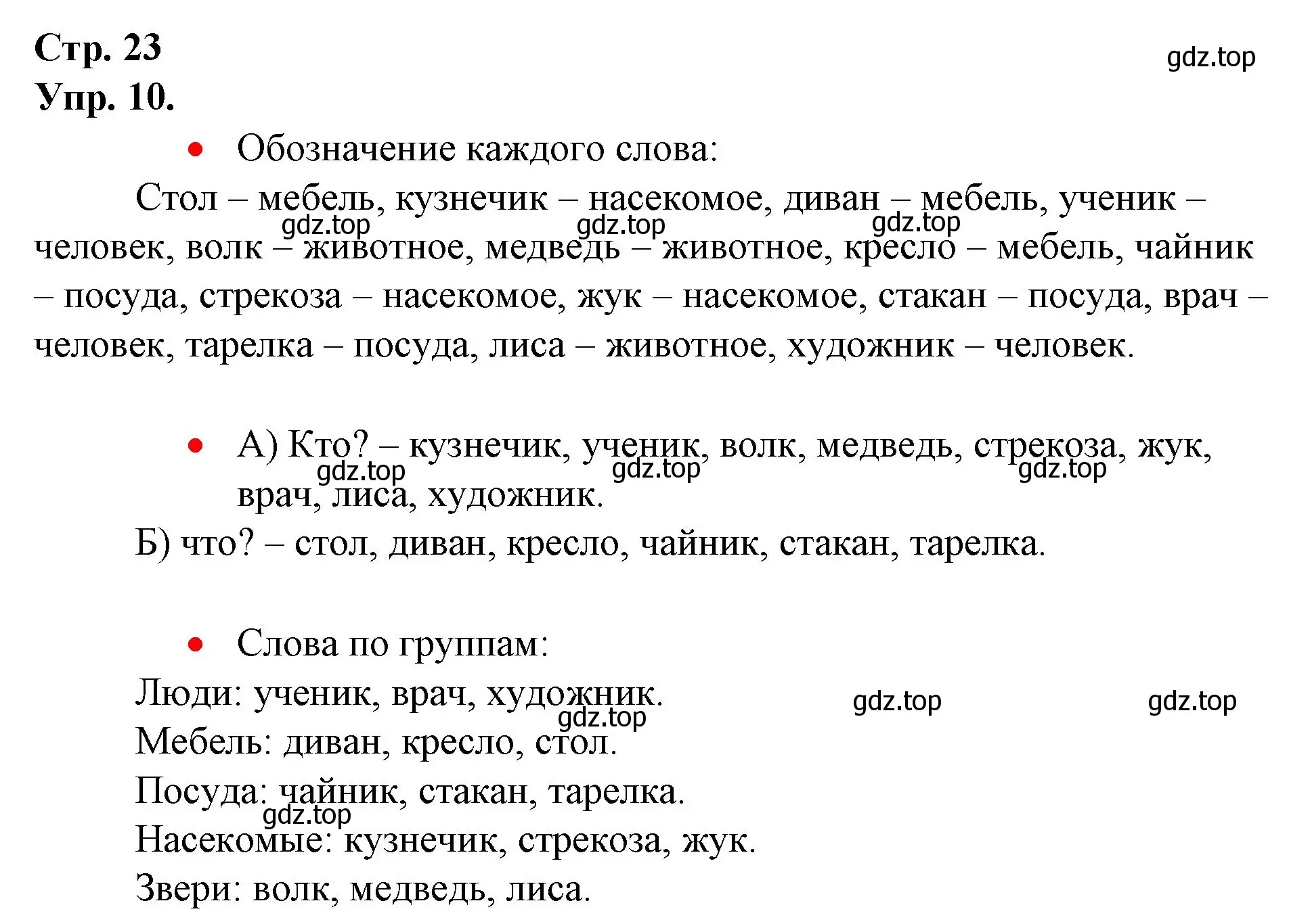 Решение номер 10 (страница 23) гдз по русскому языку 1 класс Канакина, Горецкий, учебник