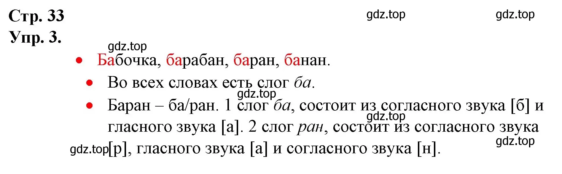 Решение номер 3 (страница 33) гдз по русскому языку 1 класс Канакина, Горецкий, учебник