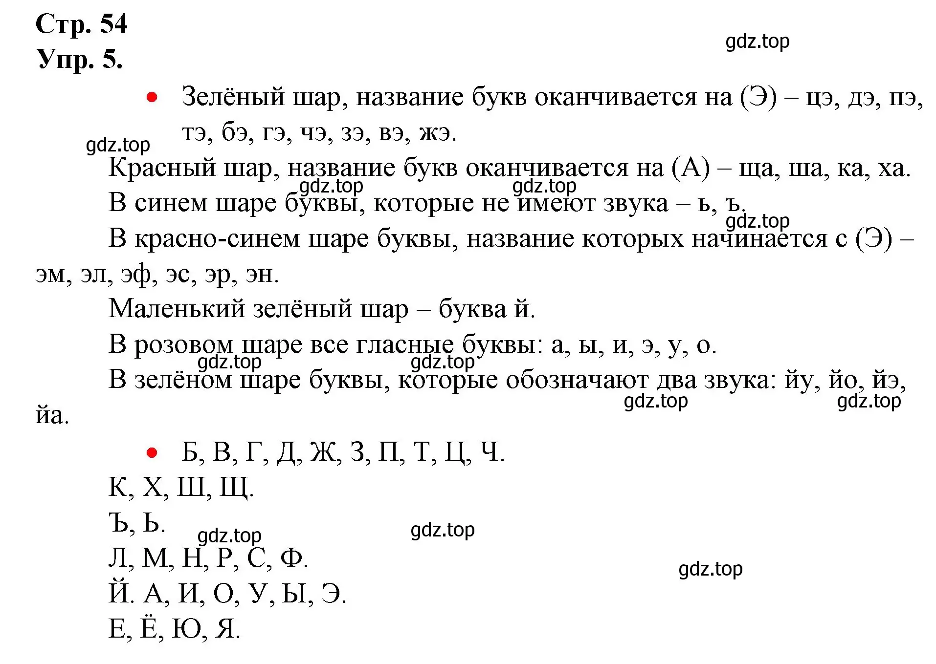 Решение номер 5 (страница 54) гдз по русскому языку 1 класс Канакина, Горецкий, учебник