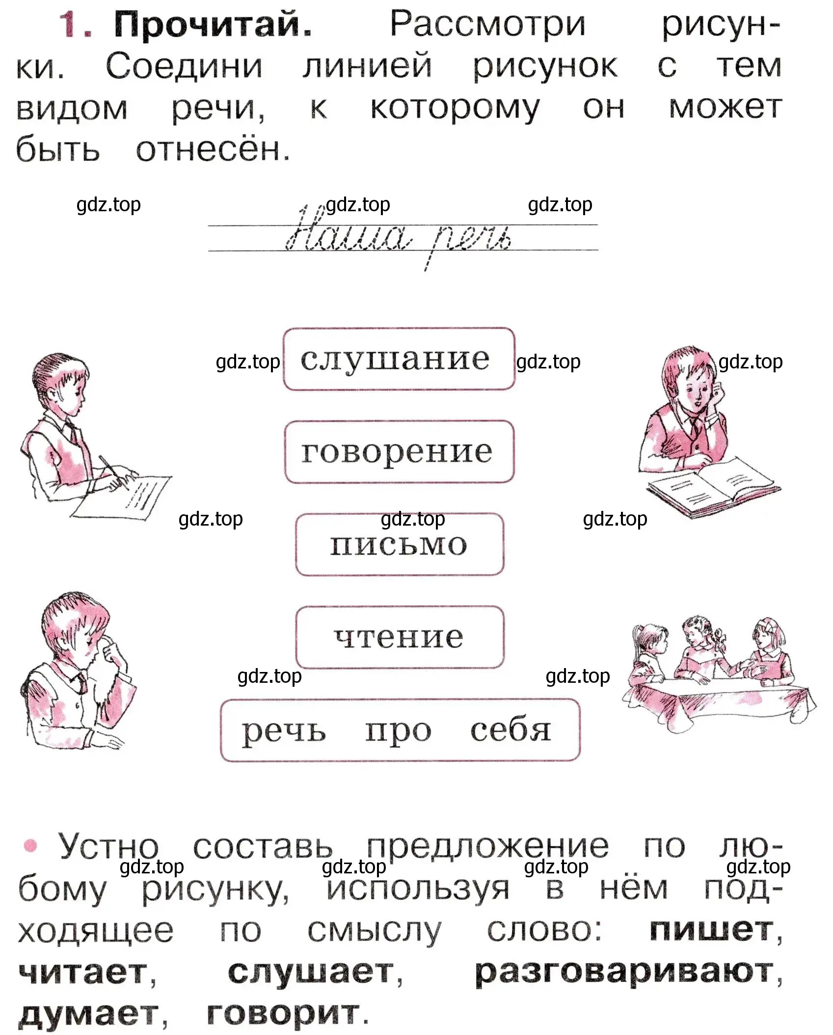 Условие номер 1 (страница 4) гдз по русскому языку 1 класс Канакина, рабочая тетрадь