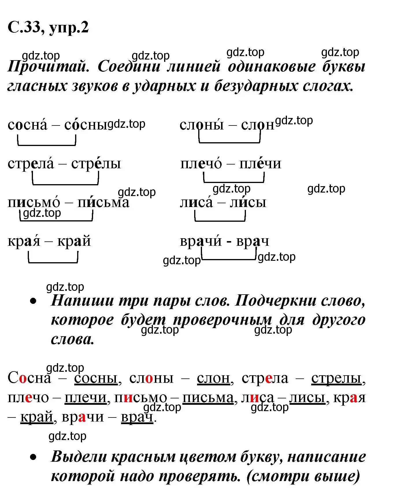 Решение номер 2 (страница 33) гдз по русскому языку 1 класс Канакина, рабочая тетрадь