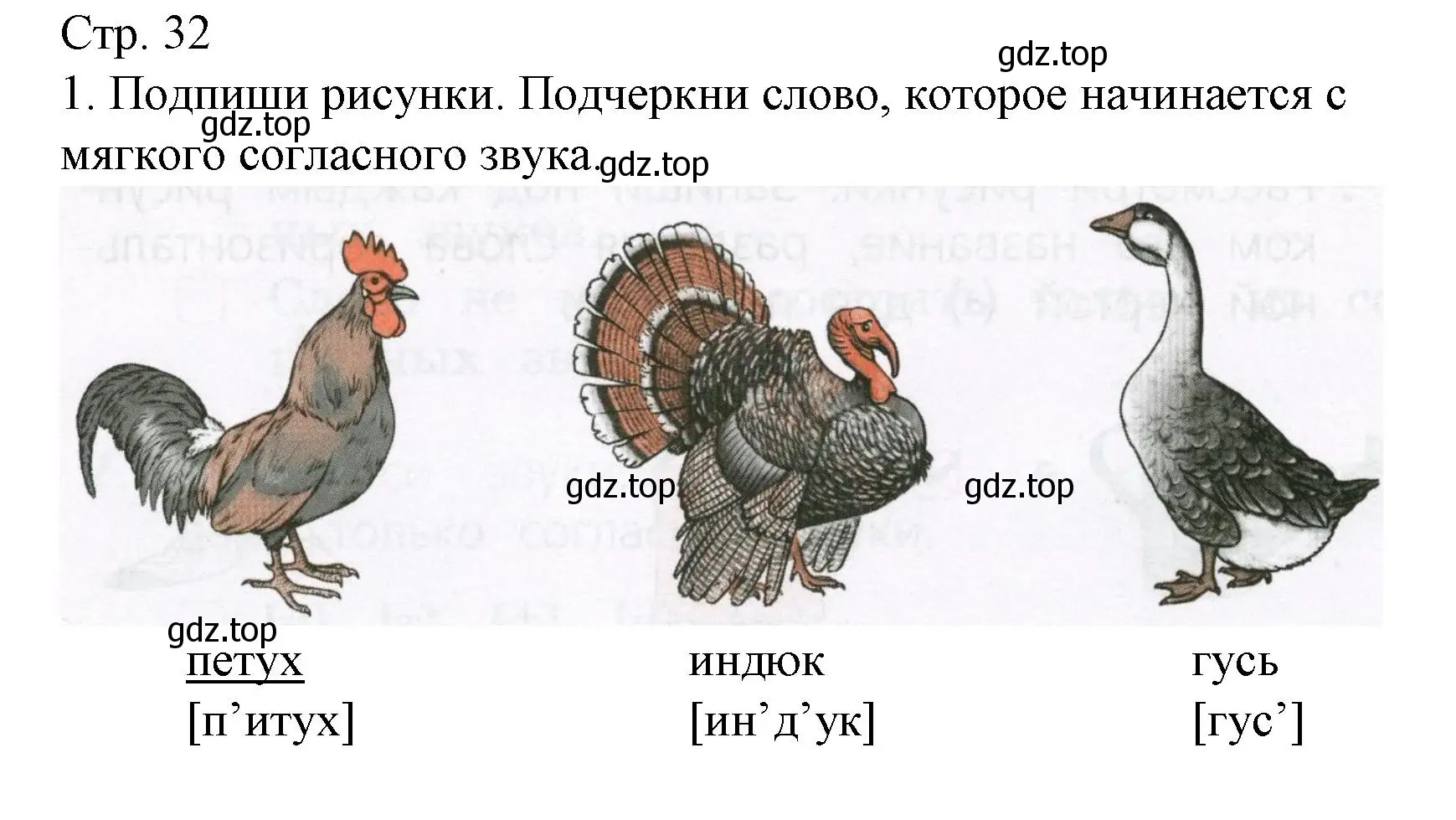 Решение номер 1 (страница 32) гдз по русскому языку 1 класс Канакина, тетрадь учебных достижений