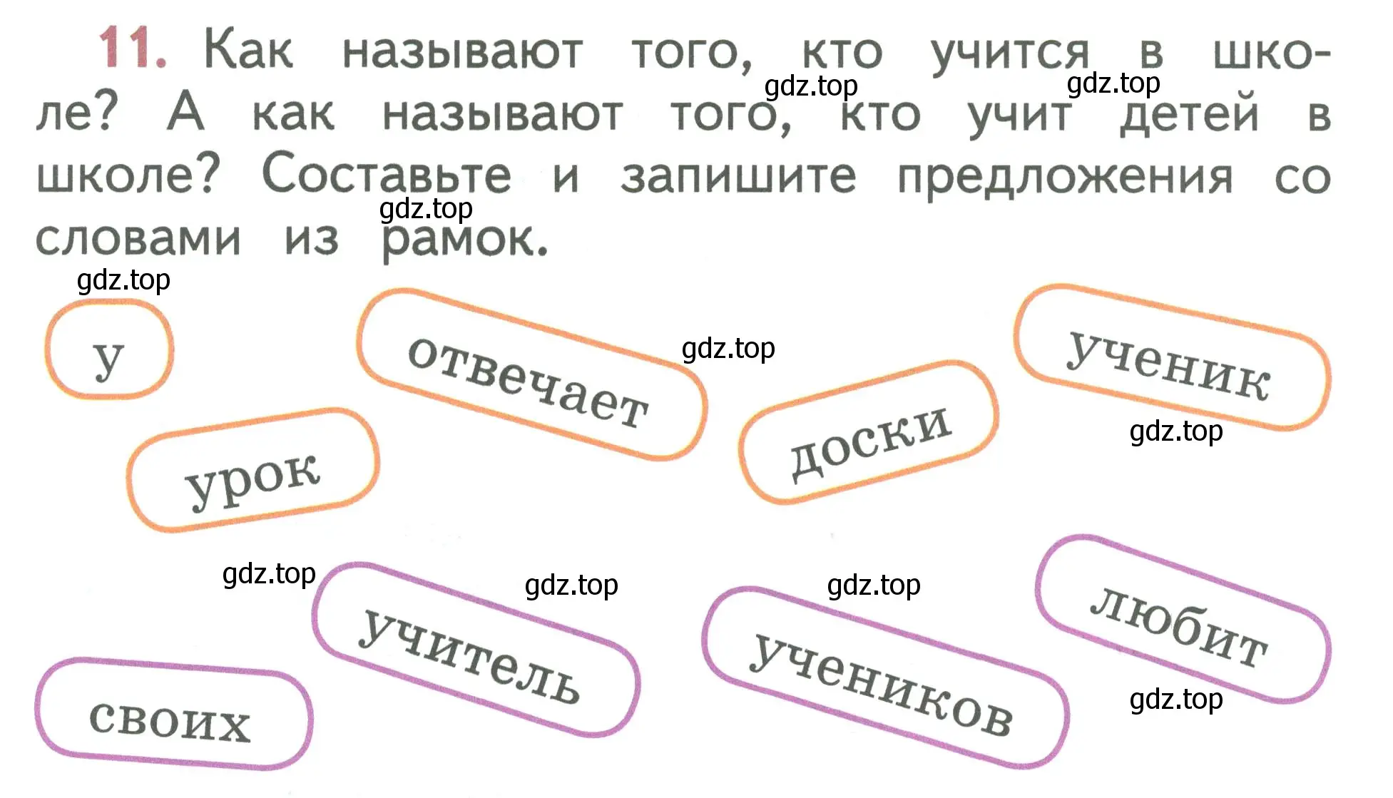 Условие номер 11 (страница 11) гдз по русскому языку 1 класс Климанова, Макеева, учебник