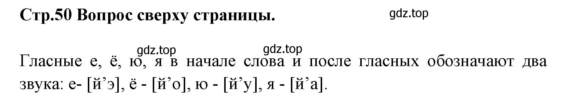 Решение номер Вопросы в верху страницы (страница 50) гдз по русскому языку 1 класс Климанова, Макеева, учебник