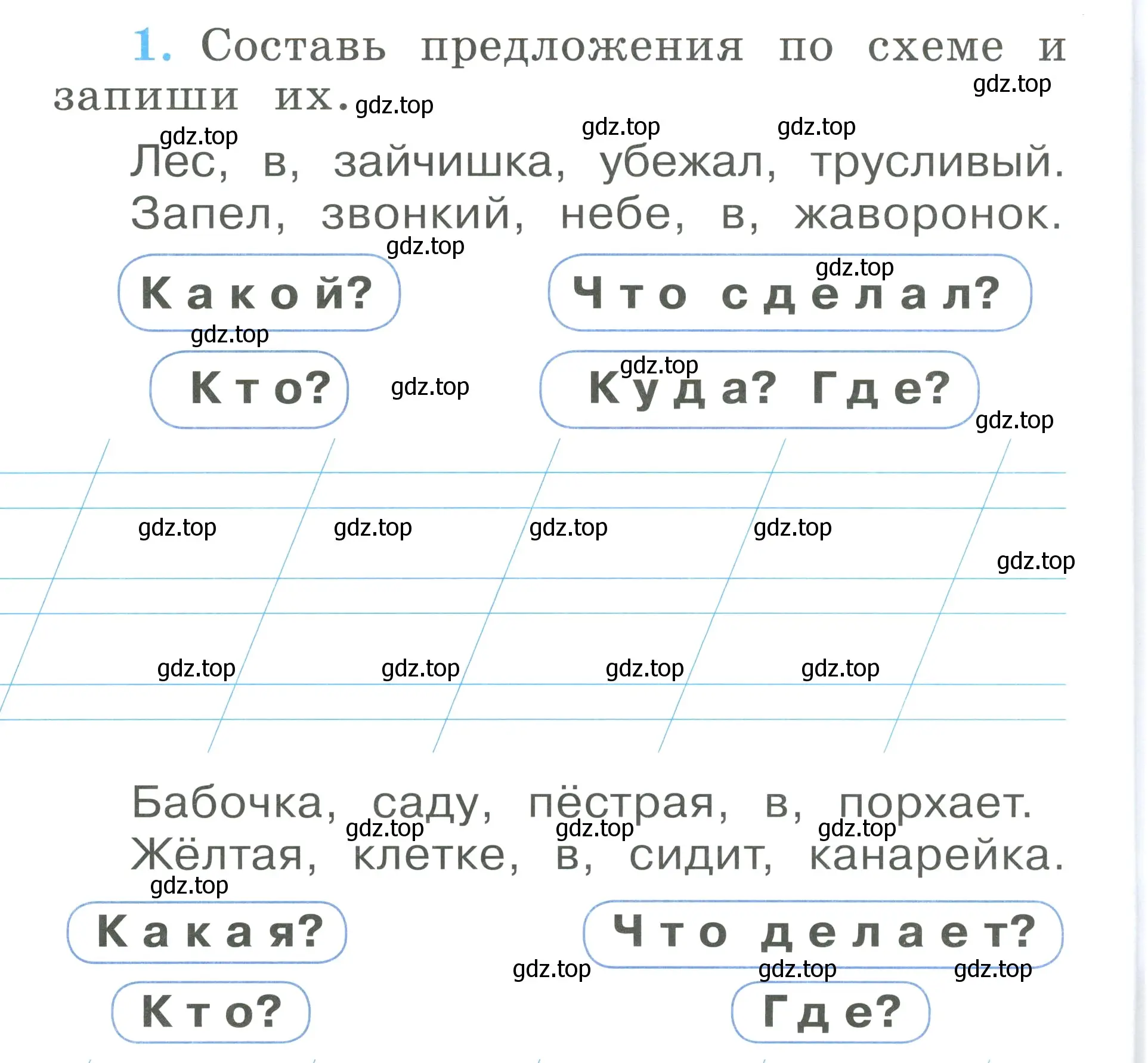 Условие номер 1 (страница 58) гдз по русскому языку 1 класс Климанова, Бабушкина, рабочая тетрадь