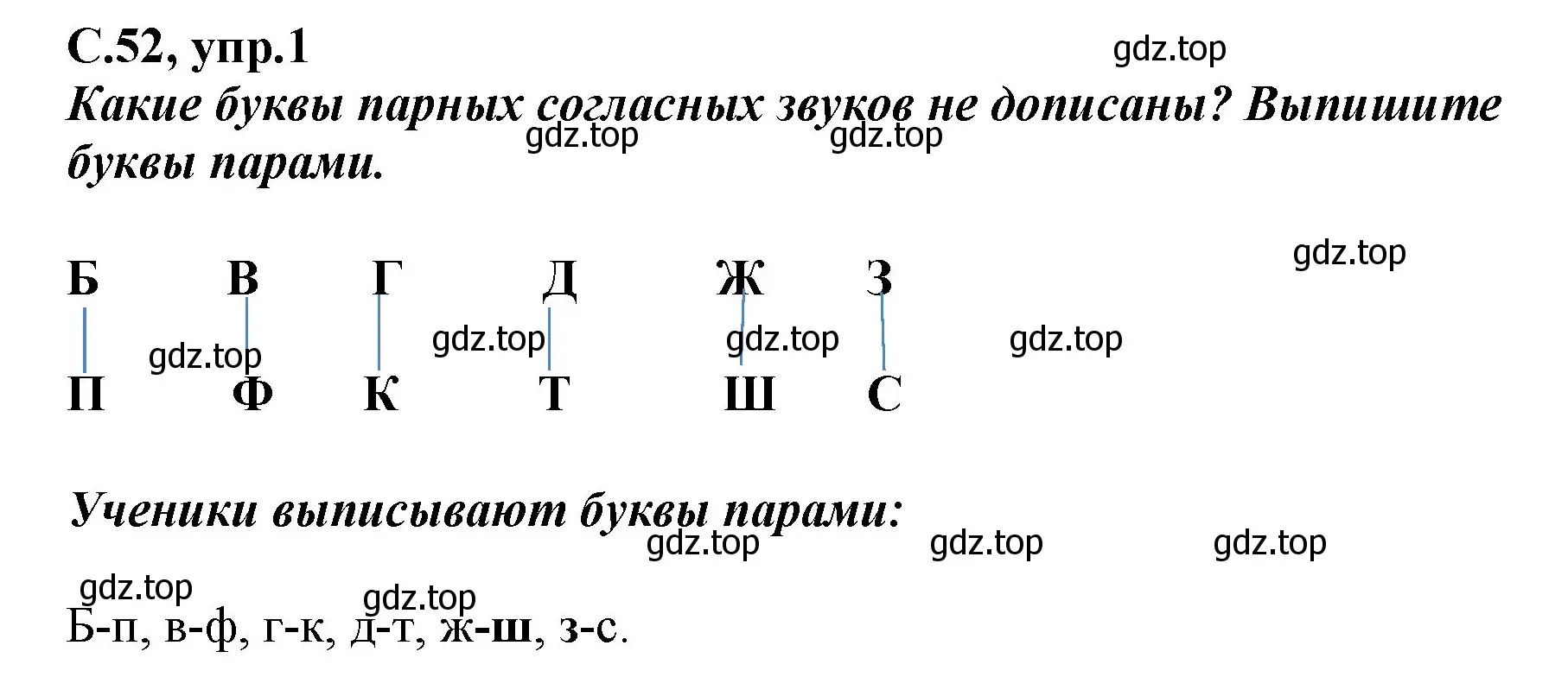 Решение номер 1 (страница 52) гдз по русскому языку 1 класс Климанова, Бабушкина, рабочая тетрадь