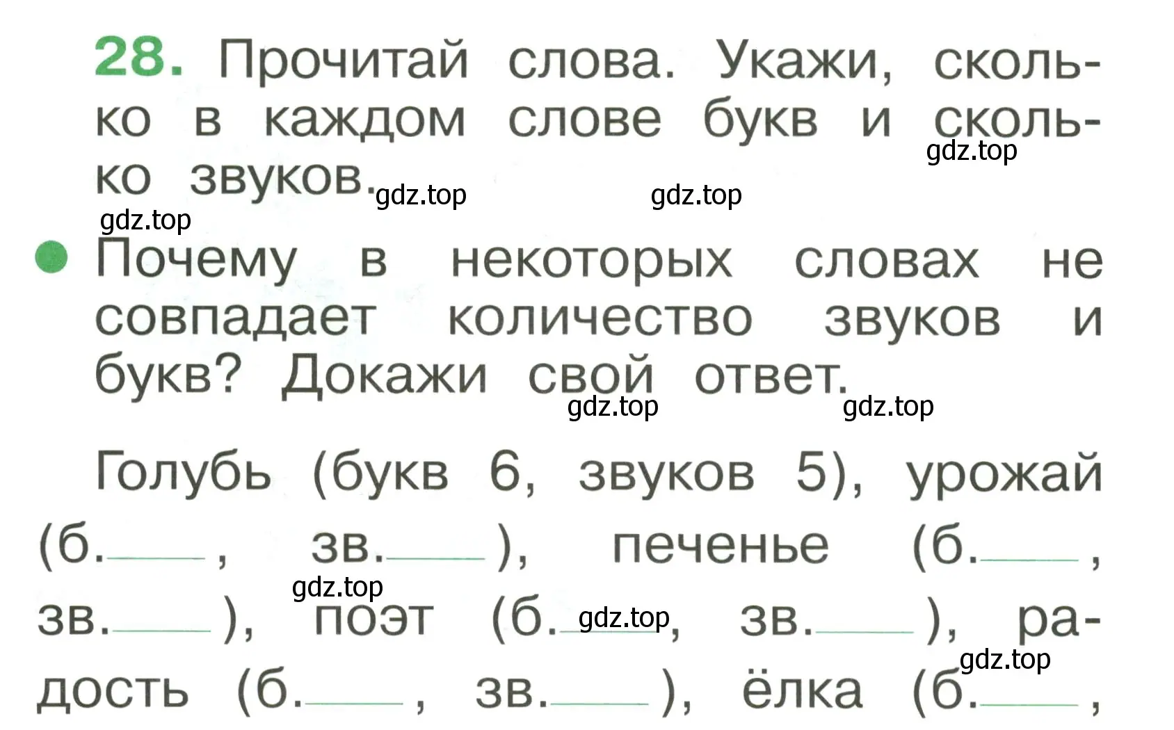 Условие номер 28 (страница 24) гдз по русскому языку 1 класс Рамзаева, Савинкина, рабочая тетрадь