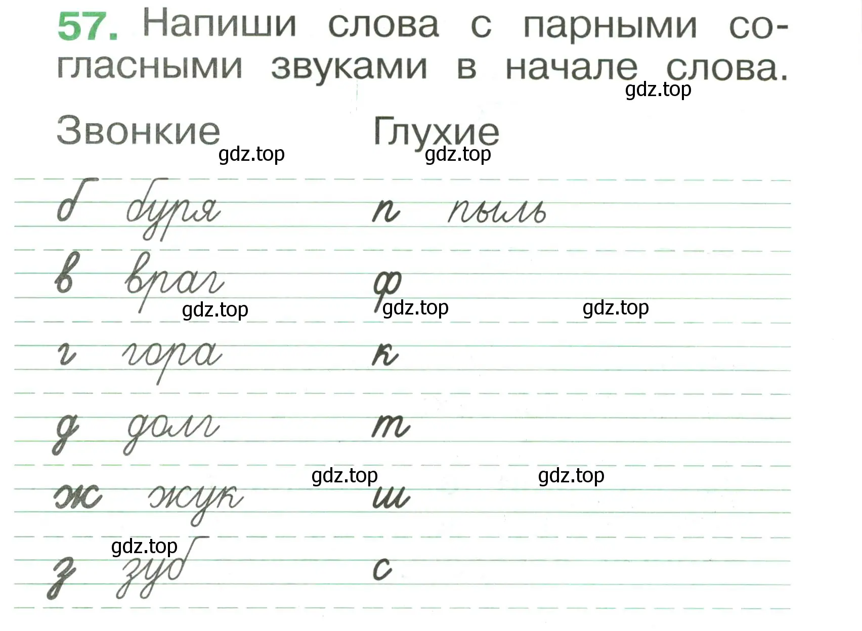 Условие номер 57 (страница 42) гдз по русскому языку 1 класс Рамзаева, Савинкина, рабочая тетрадь