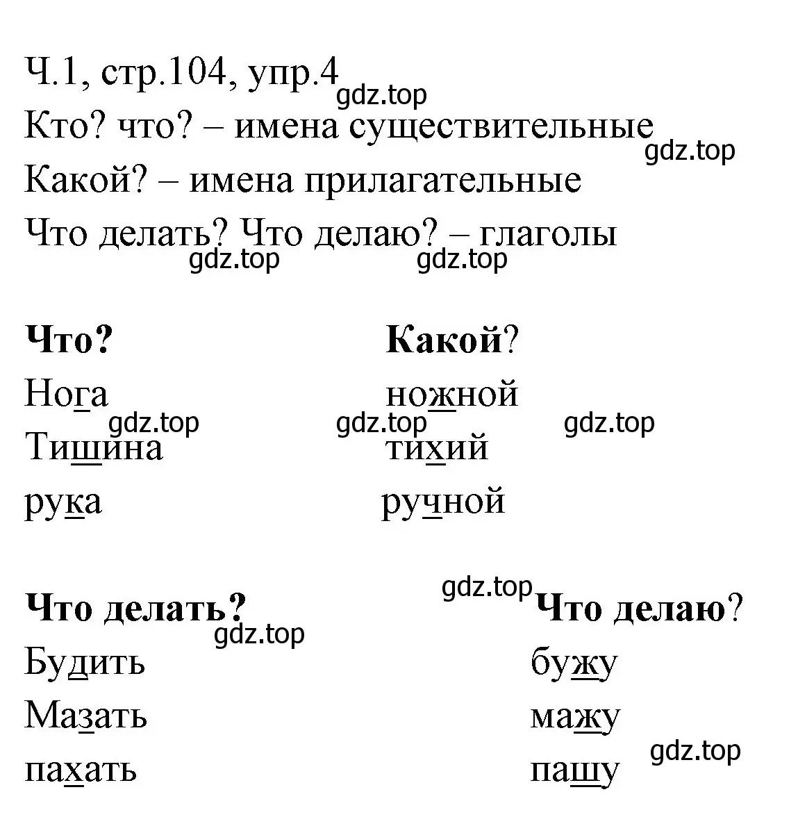 Решение номер 4 (страница 104) гдз по русскому языку 2 класс Иванов, Евдокимова, учебник 1 часть