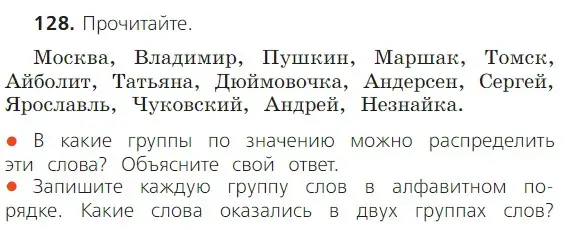 Условие номер 128 (страница 87) гдз по русскому языку 2 класс Канакина, Горецкий, учебник 1 часть