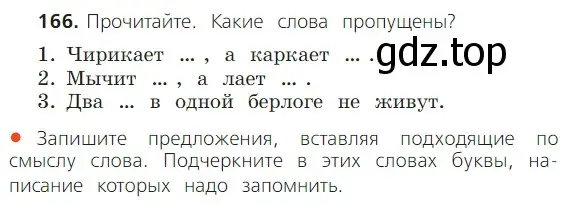 Условие номер 166 (страница 107) гдз по русскому языку 2 класс Канакина, Горецкий, учебник 1 часть