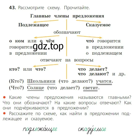 Условие номер 43 (страница 36) гдз по русскому языку 2 класс Канакина, Горецкий, учебник 1 часть