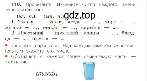 Условие номер 110 (страница 62) гдз по русскому языку 2 класс Канакина, Горецкий, учебник 2 часть