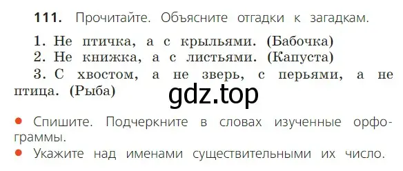 Условие номер 111 (страница 63) гдз по русскому языку 2 класс Канакина, Горецкий, учебник 2 часть