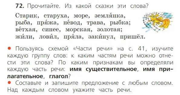 Условие номер 72 (страница 42) гдз по русскому языку 2 класс Канакина, Горецкий, учебник 2 часть