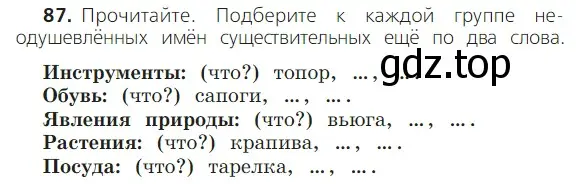 Условие номер 87 (страница 50) гдз по русскому языку 2 класс Канакина, Горецкий, учебник 2 часть