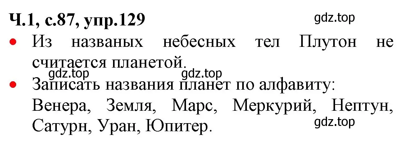 Решение номер 129 (страница 87) гдз по русскому языку 2 класс Канакина, Горецкий, учебник 1 часть