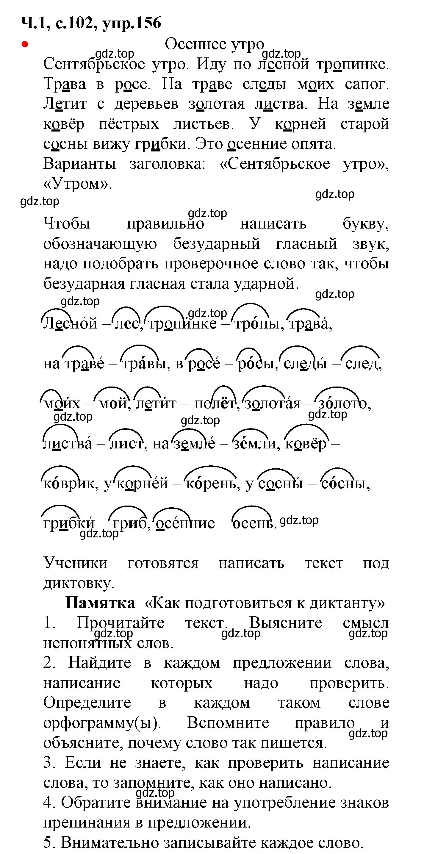 Решение номер 156 (страница 102) гдз по русскому языку 2 класс Канакина, Горецкий, учебник 1 часть