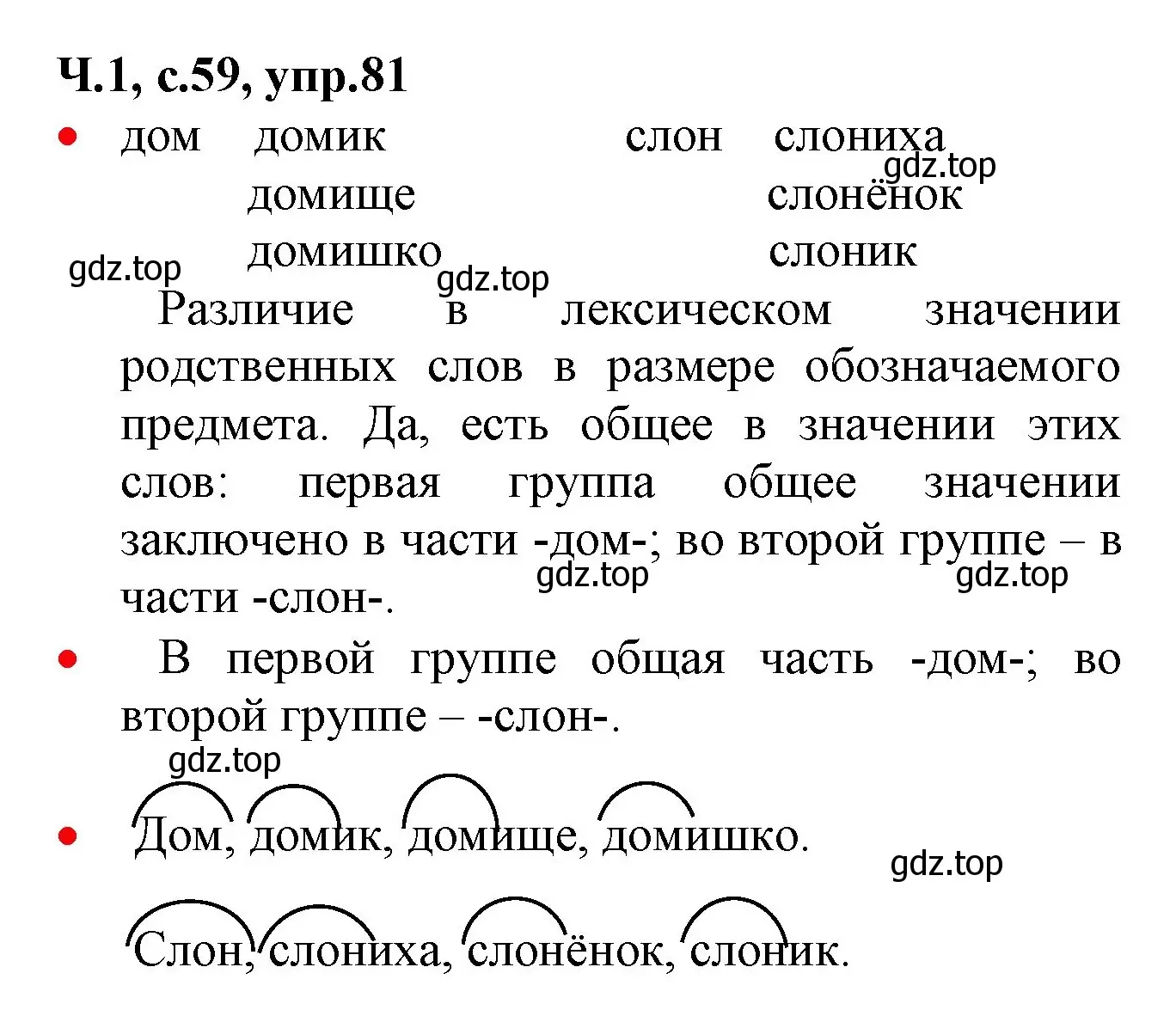 Решение номер 81 (страница 59) гдз по русскому языку 2 класс Канакина, Горецкий, учебник 1 часть