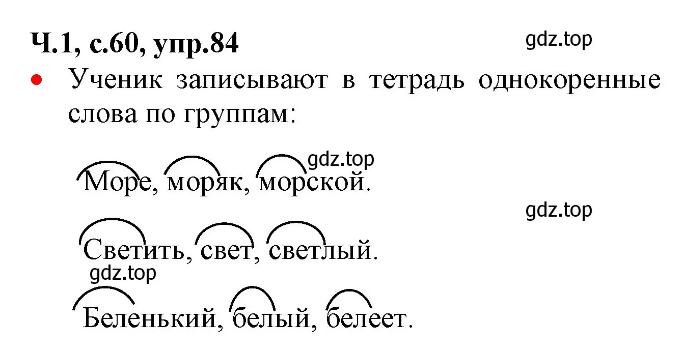 Решение номер 84 (страница 60) гдз по русскому языку 2 класс Канакина, Горецкий, учебник 1 часть