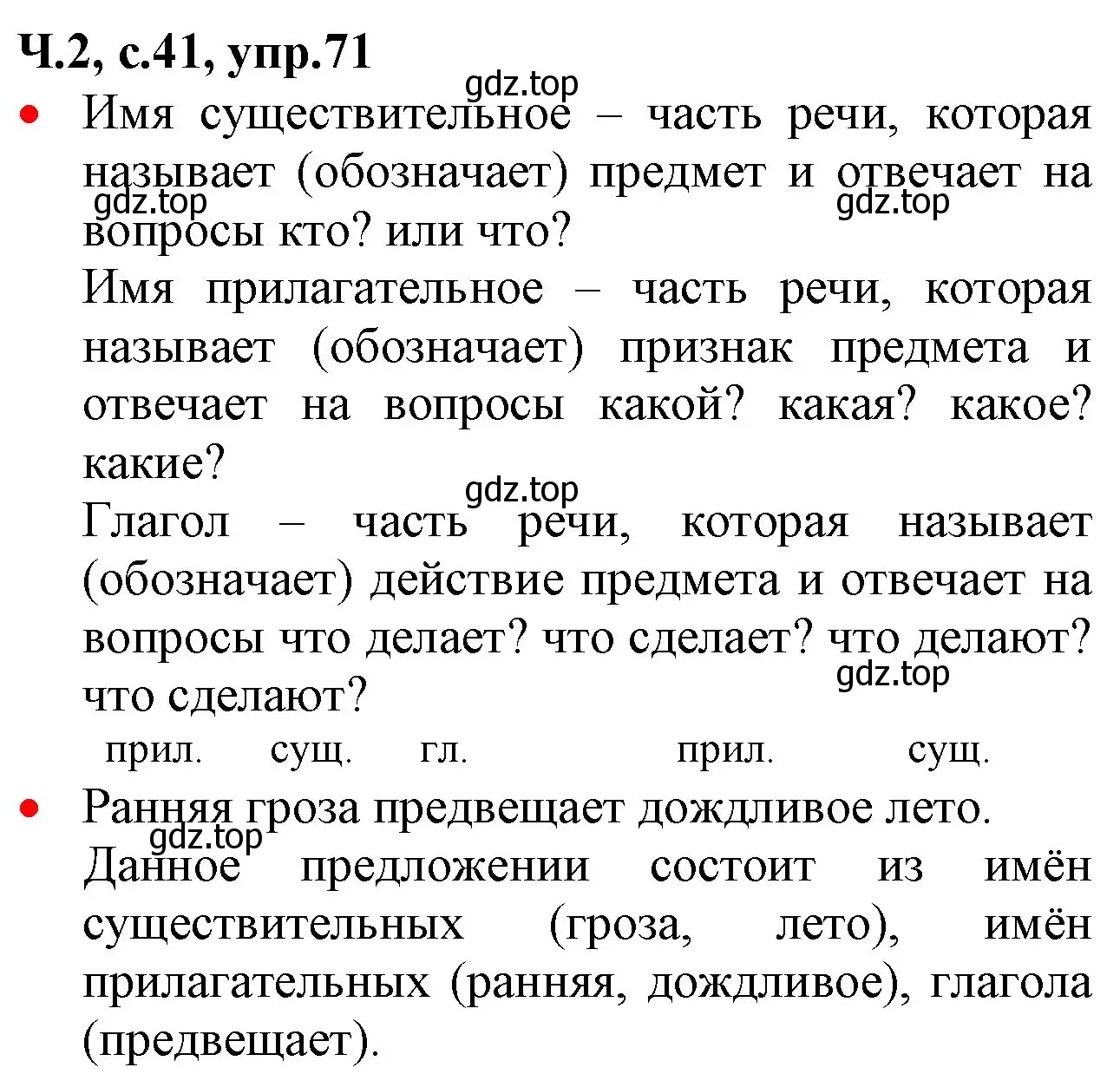 Решение номер 71 (страница 41) гдз по русскому языку 2 класс Канакина, Горецкий, учебник 2 часть