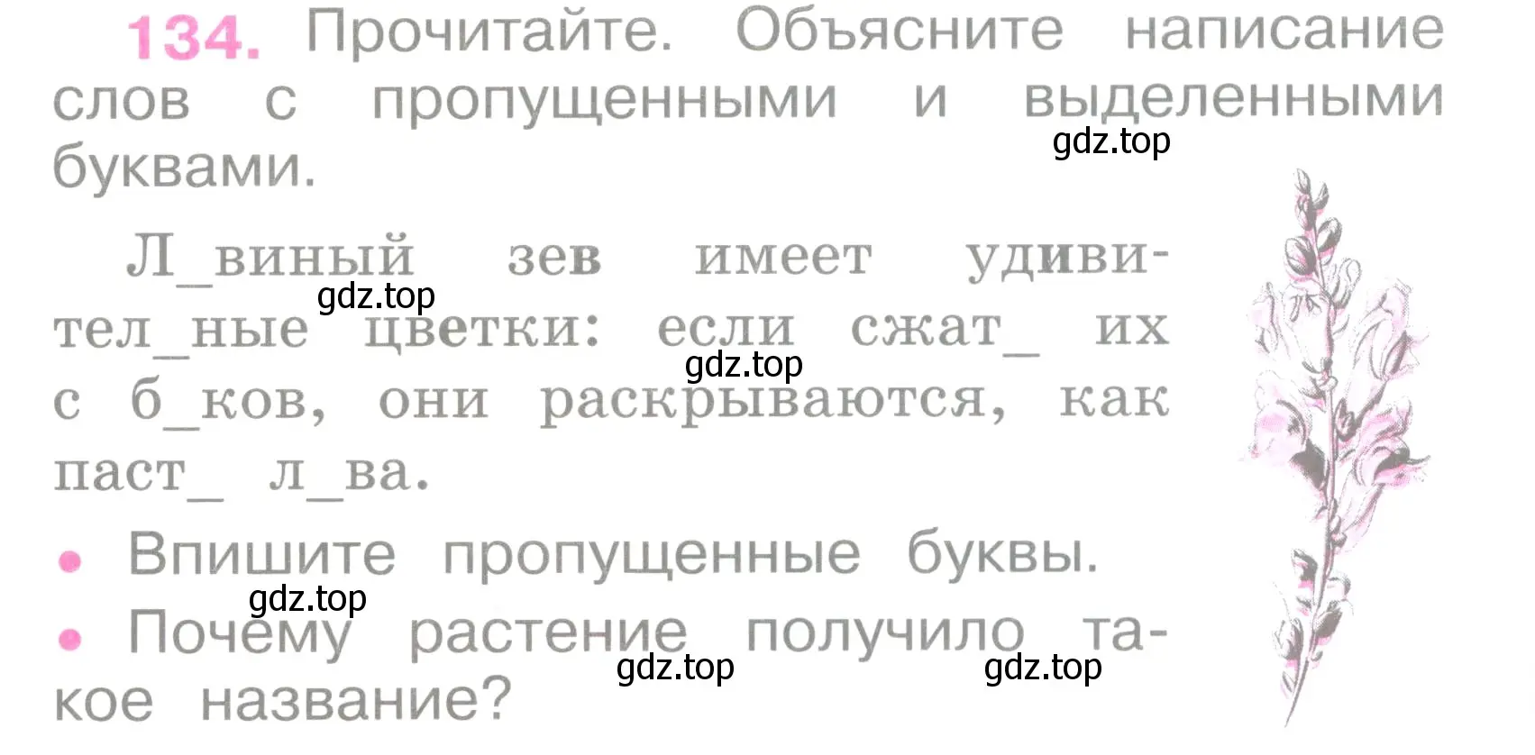 Условие номер 134 (страница 60) гдз по русскому языку 2 класс Канакина, рабочая тетрадь 1 часть