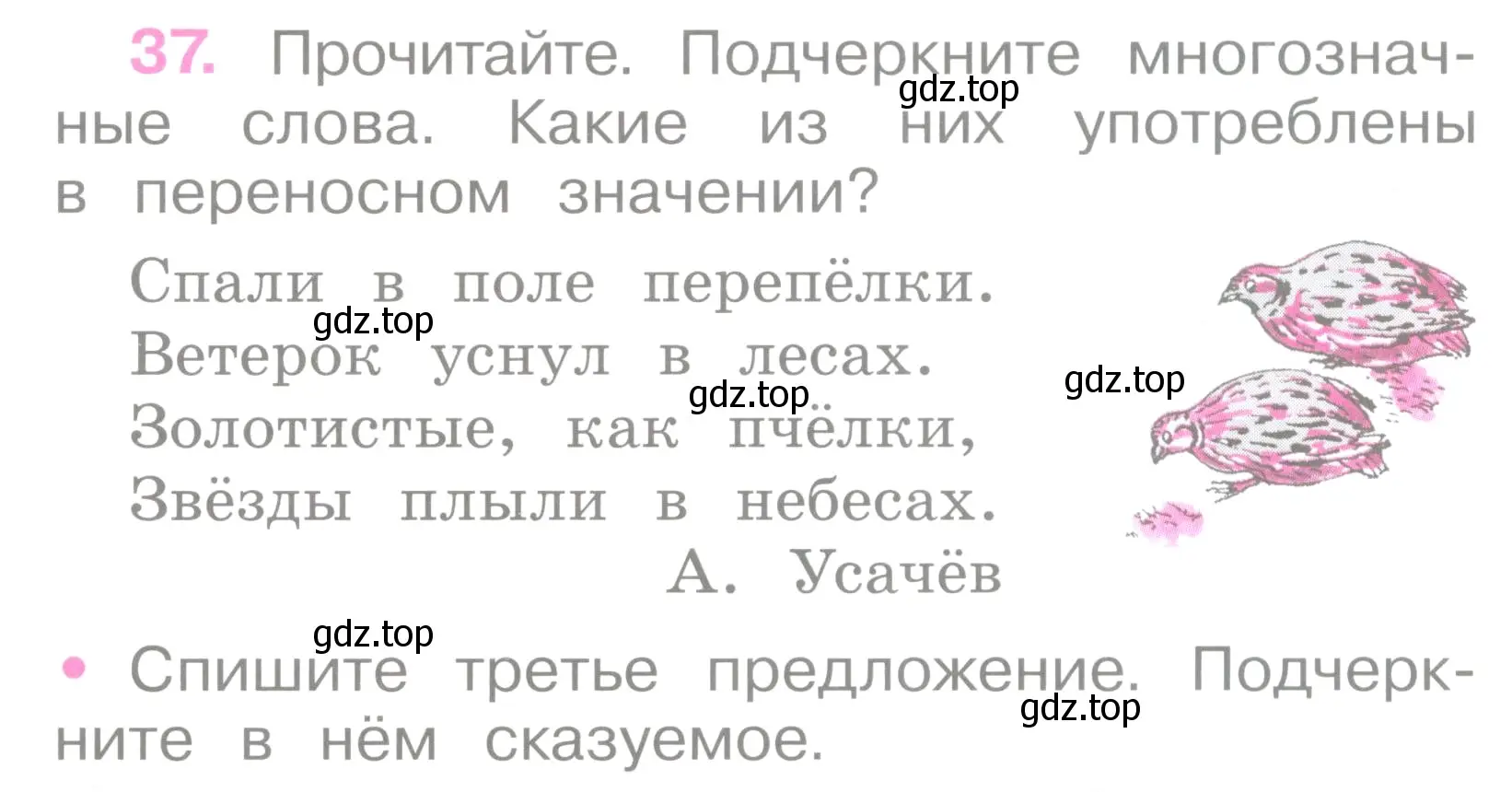 Условие номер 37 (страница 19) гдз по русскому языку 2 класс Канакина, рабочая тетрадь 1 часть