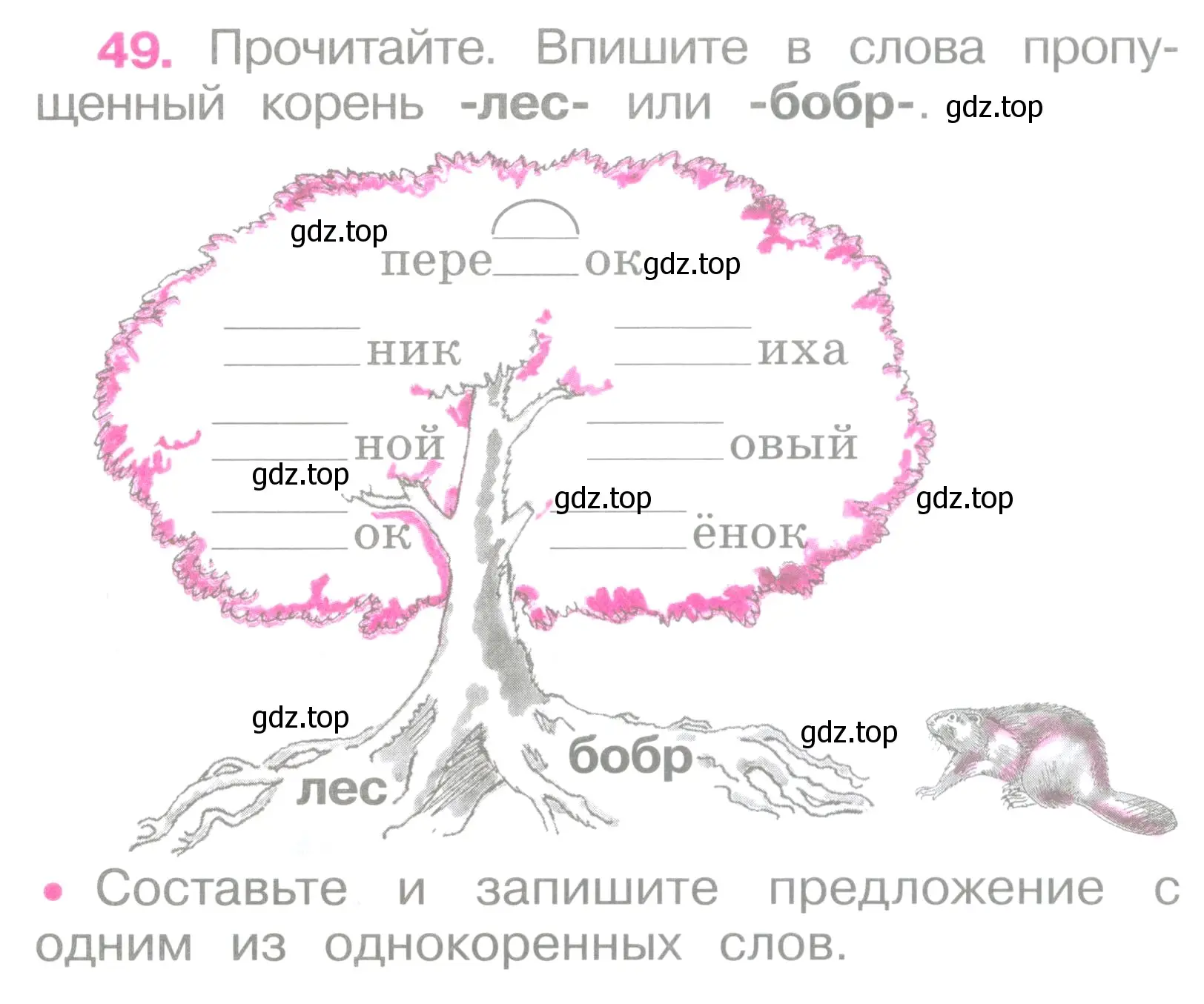 Условие номер 49 (страница 24) гдз по русскому языку 2 класс Канакина, рабочая тетрадь 1 часть