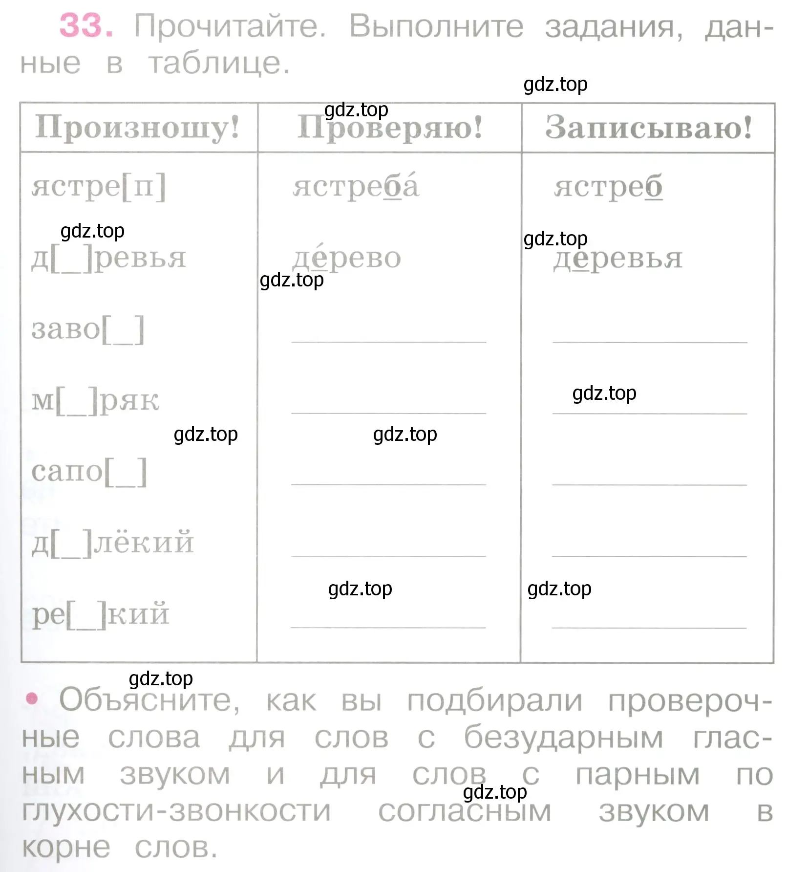 Условие номер 33 (страница 17) гдз по русскому языку 2 класс Канакина, рабочая тетрадь 2 часть
