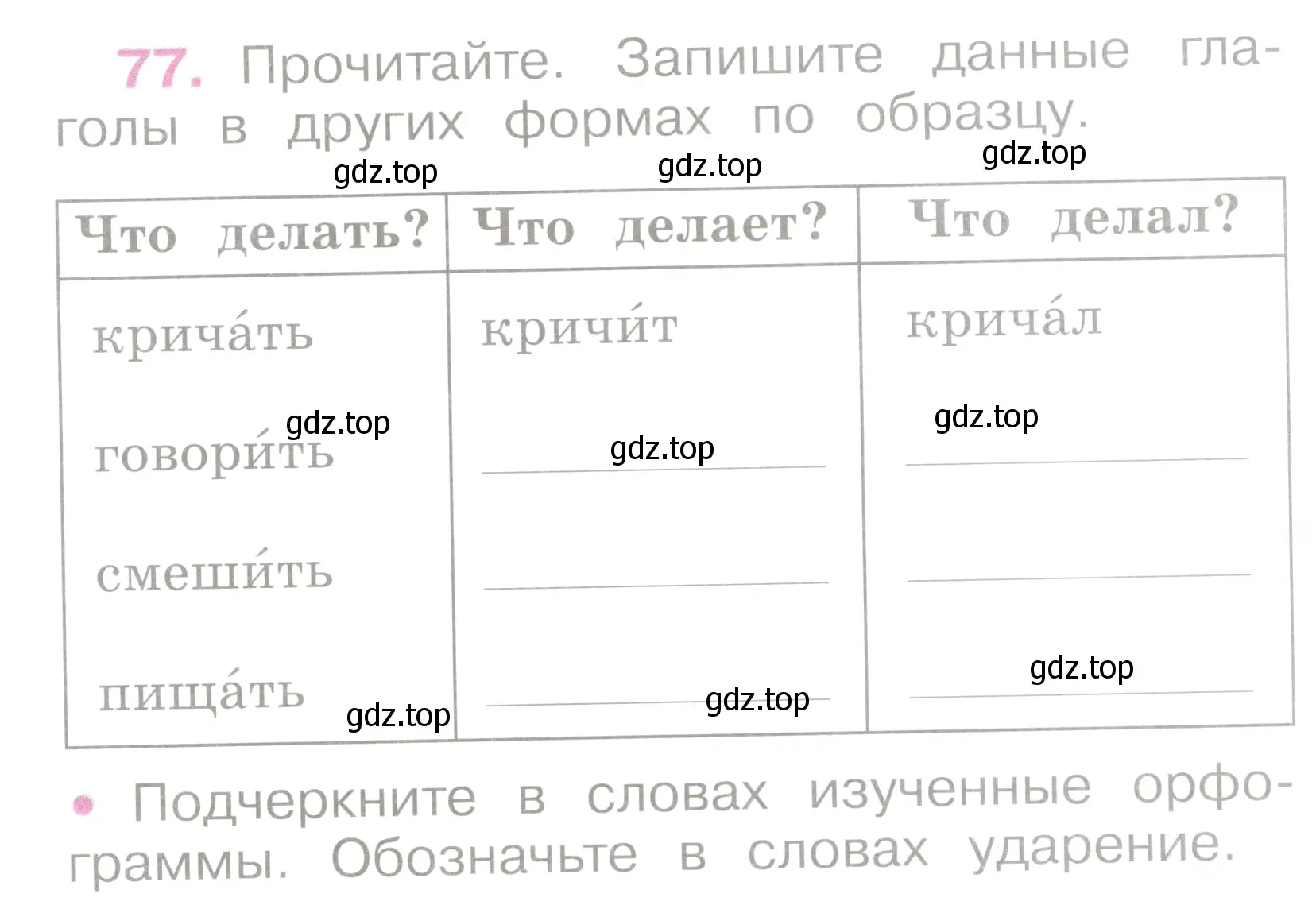 Условие номер 77 (страница 36) гдз по русскому языку 2 класс Канакина, рабочая тетрадь 2 часть