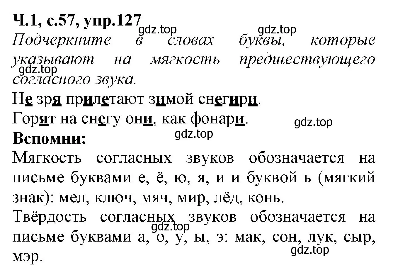 Решение номер 127 (страница 57) гдз по русскому языку 2 класс Канакина, рабочая тетрадь 1 часть