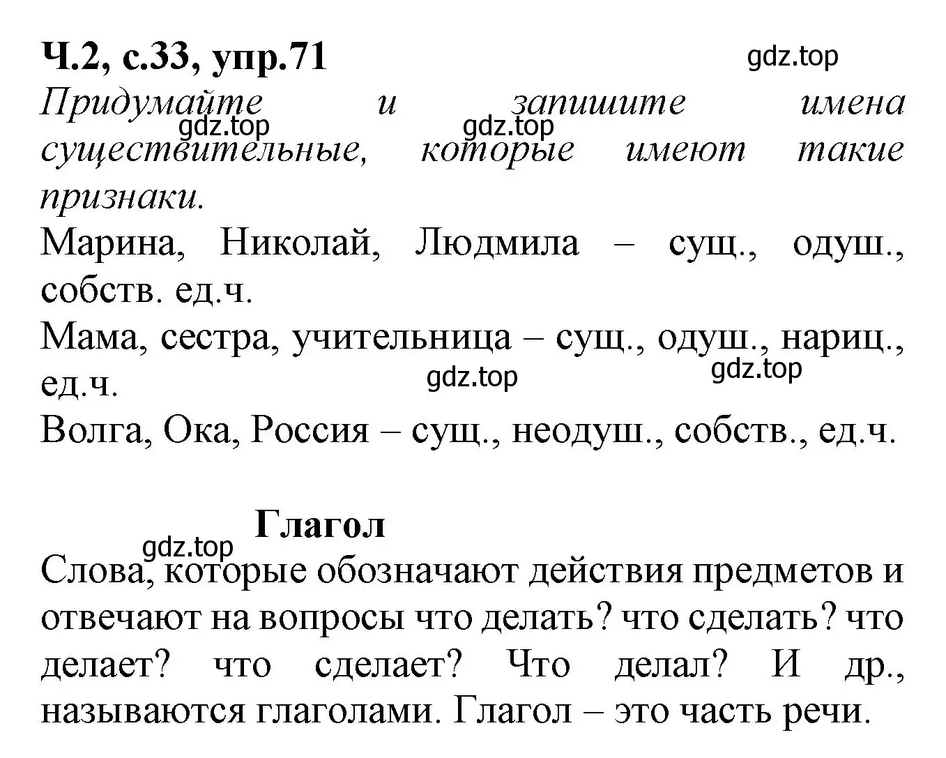 Решение номер 71 (страница 33) гдз по русскому языку 2 класс Канакина, рабочая тетрадь 2 часть