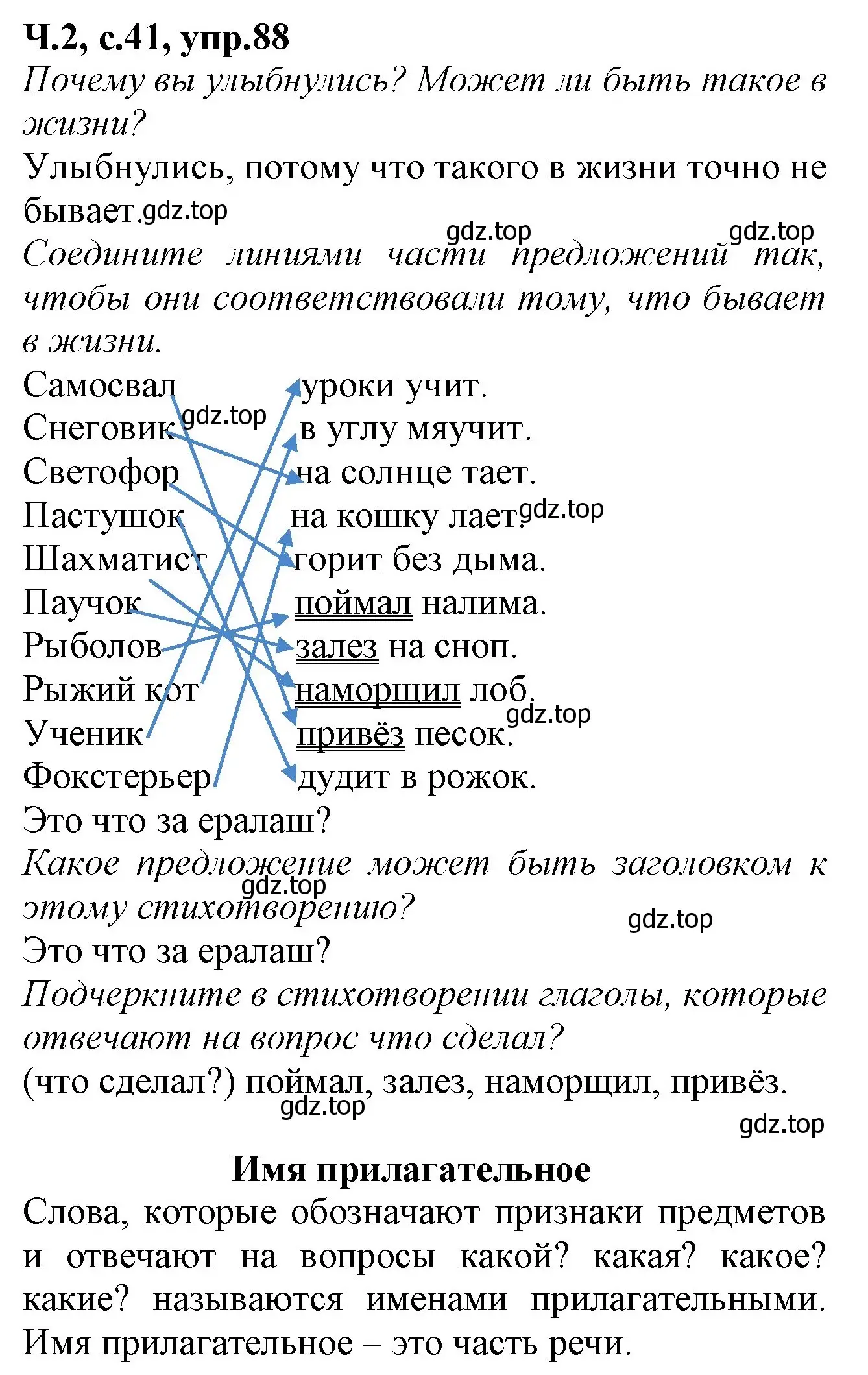 Решение номер 88 (страница 41) гдз по русскому языку 2 класс Канакина, рабочая тетрадь 2 часть
