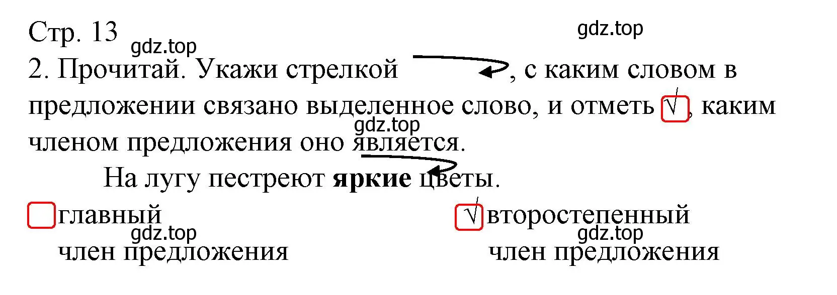 Решение номер 2 (страница 13) гдз по русскому языку 2 класс Канакина, тетрадь учебных достижений