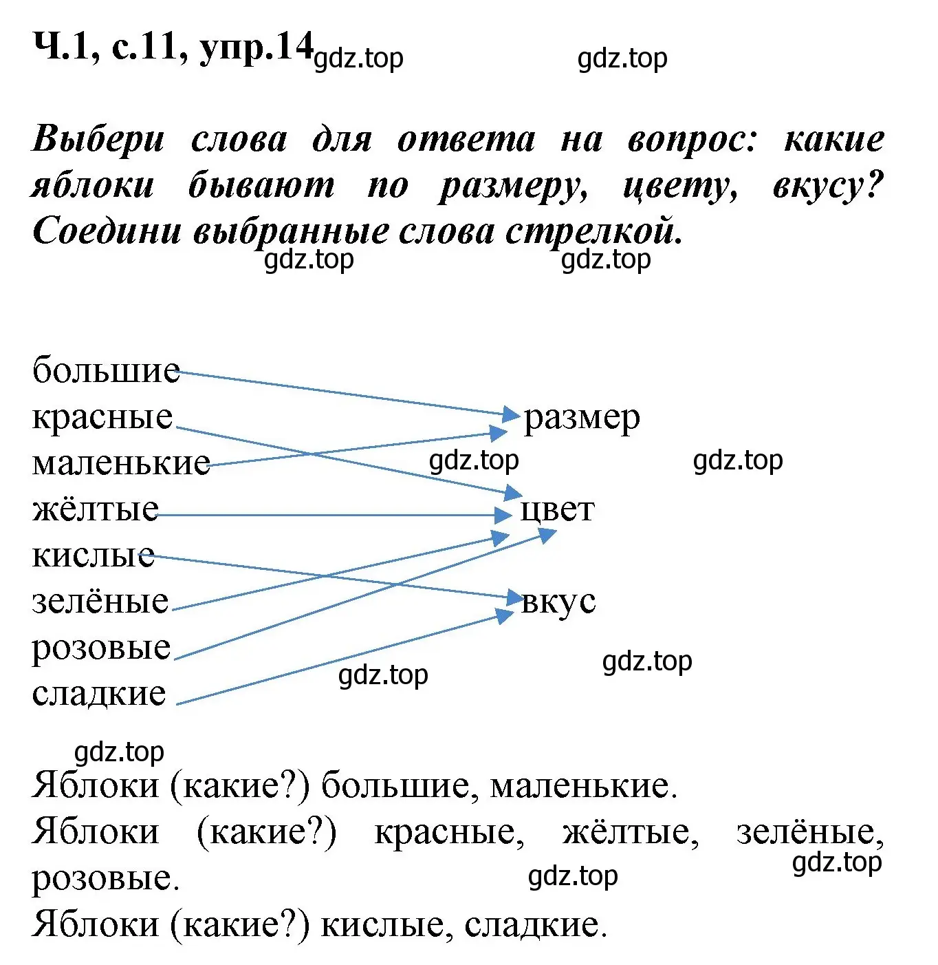 Решение номер 14 (страница 11) гдз по русскому языку 2 класс Климанова, Бабушкина, рабочая тетрадь 1 часть