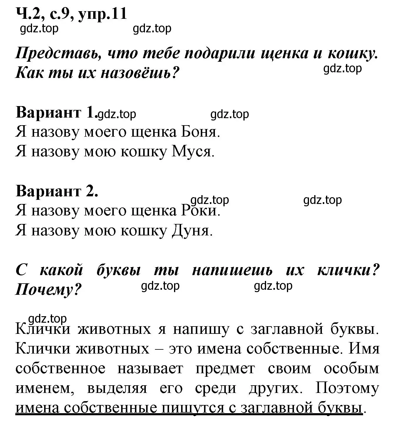 Решение номер 11 (страница 9) гдз по русскому языку 2 класс Климанова, Бабушкина, рабочая тетрадь 2 часть