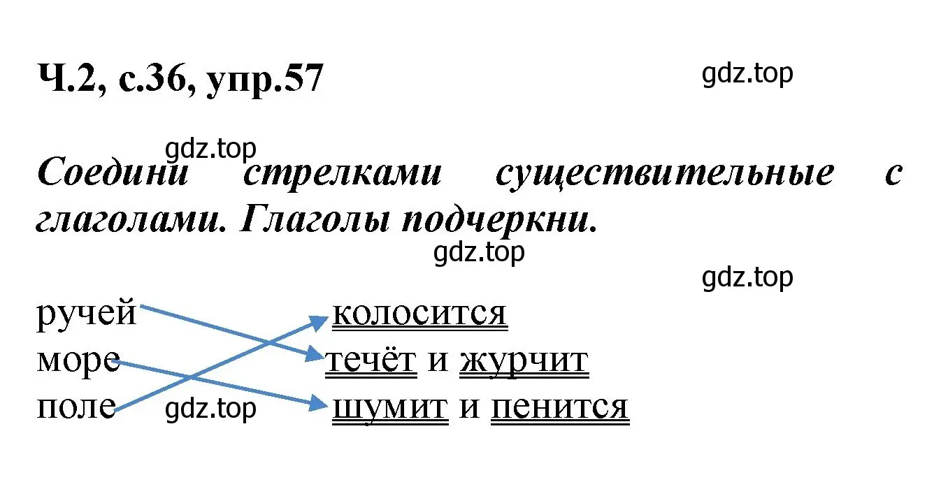 Решение номер 57 (страница 36) гдз по русскому языку 2 класс Климанова, Бабушкина, рабочая тетрадь 2 часть