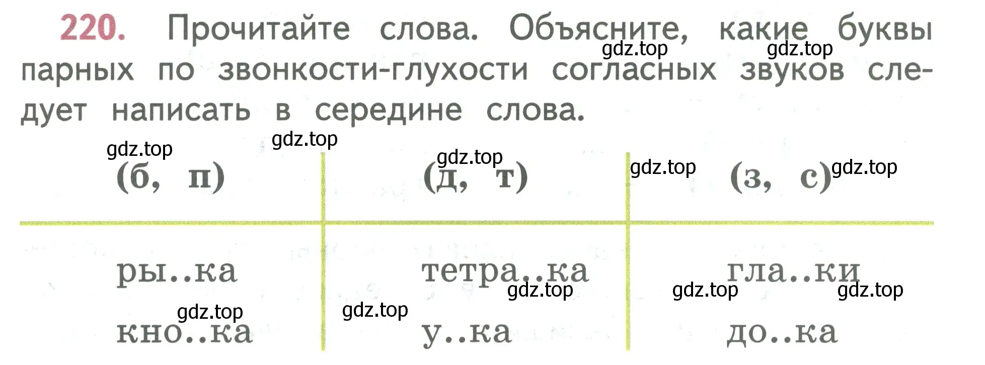 Условие номер 220 (страница 119) гдз по русскому языку 2 класс Климанова, Бабушкина, учебник 1 часть